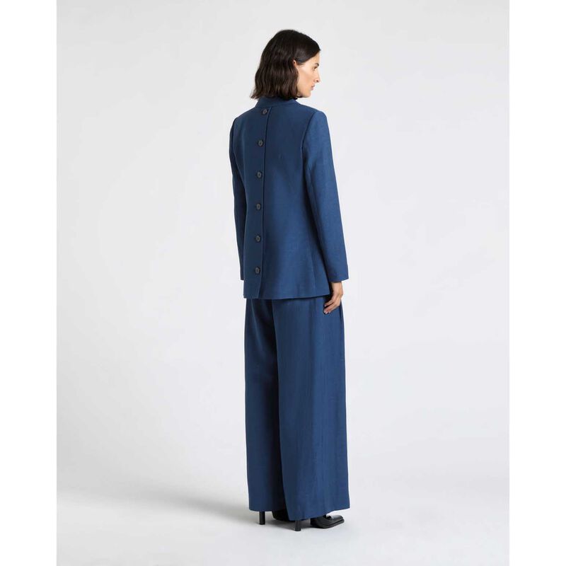 Cue Viscose Linen Button Through Back Blazer image number 1